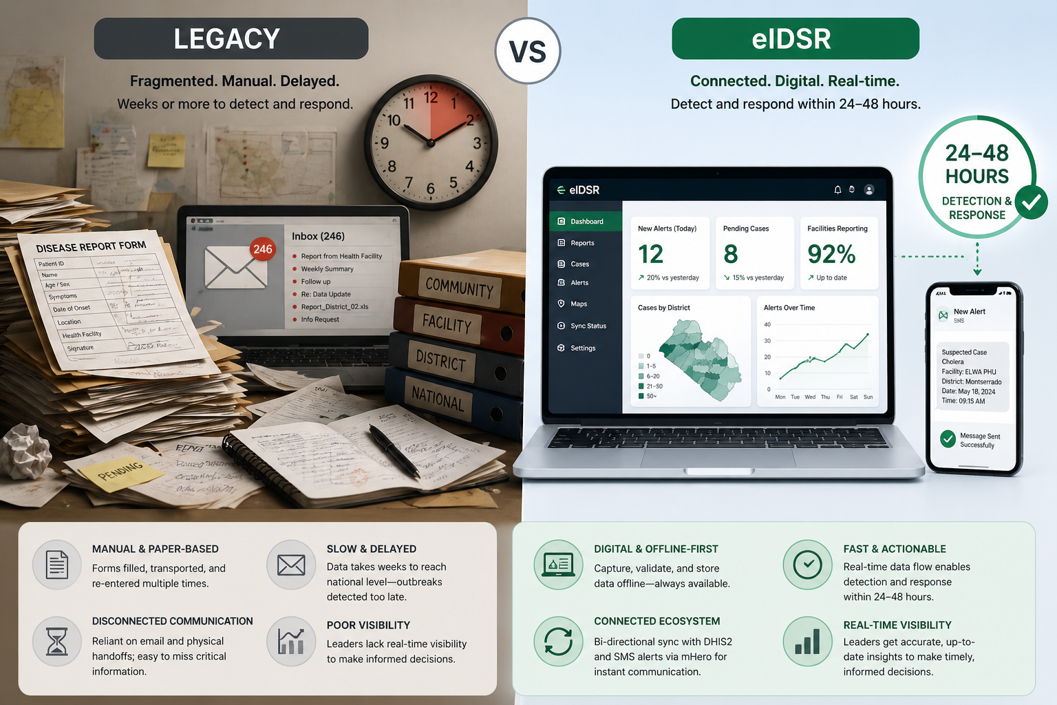 Legacy vs eIDSR: System Transformation Comparison